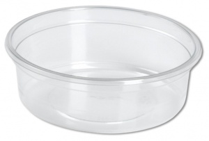 Ceci est un contenant rond transparent en APET avec un design peu profond, semblable à un bol. La surface lisse et brillante offre une excellente transparence, idéale pour mettre en valeur le contenu. Le bol présente des côtés larges et doucement inclinés qui se prolongent harmonieusement vers une base plate et encastrée, garantissant une bonne stabilité. Le rebord large et lisse est conçu pour accueillir un couvercle compatible, assurant une fermeture sûre et fonctionnelle. Le design minimaliste allie praticité et esthétique moderne, adapté à divers besoins de stockage et de présentation des aliments.